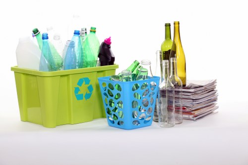 Various types of construction waste materials